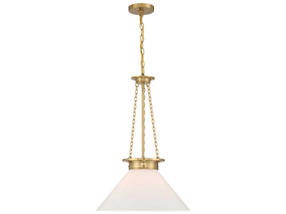 Myers 1-Light Vintage Pendant Light in Warm Brass