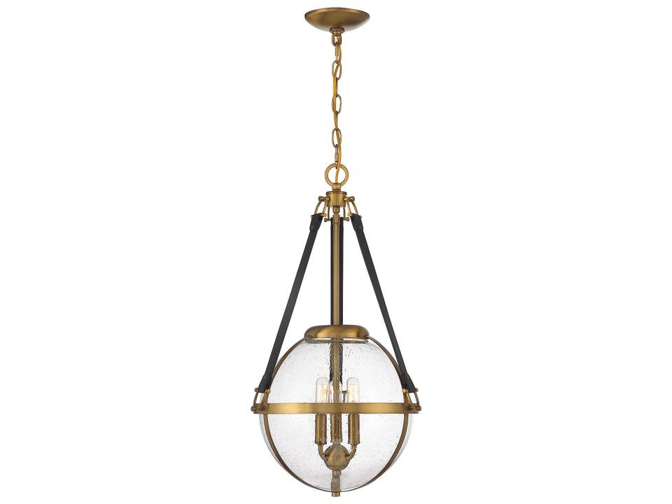 Bozeman 3-Light Orb Pendant Light in Warm Brass