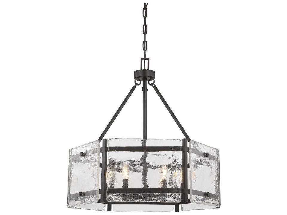 Glenwood Geometric 6-Light Pendant Light in English Bronze