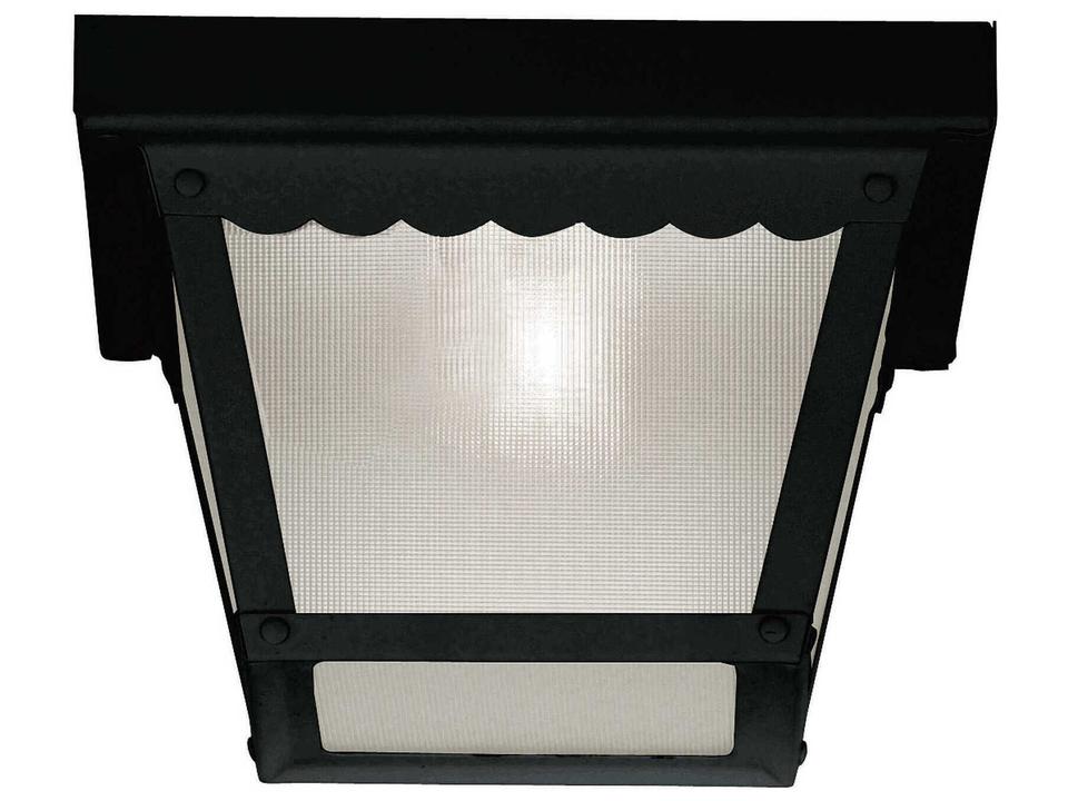 Meridian 1-Light Outdoor Flush Mount Ceiling Light in Black