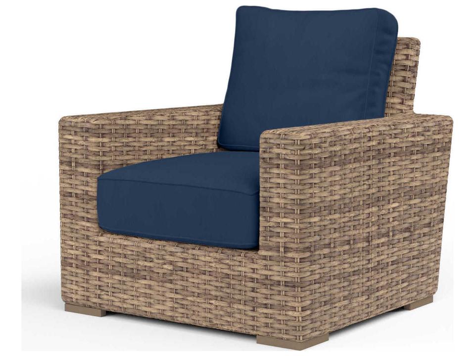 Havana Tobacco Wicker Sunbrella Cushion Lounge Chair