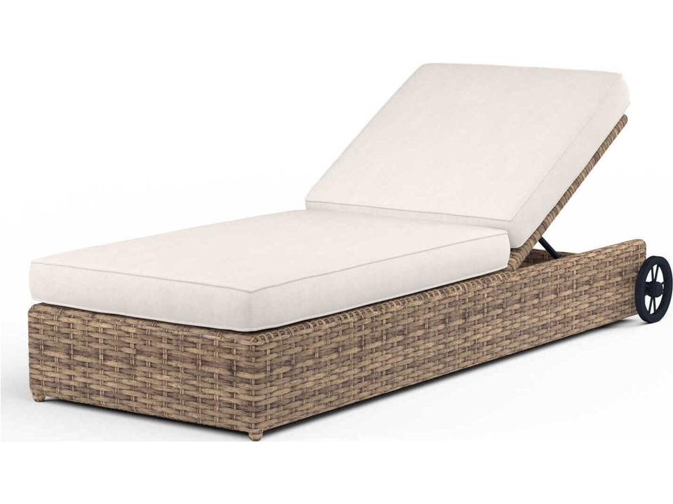 Havana Tobacco Wicker Cushion Chaise Lounge