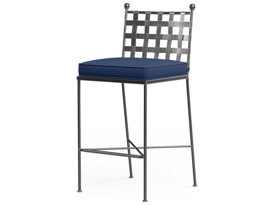 Provence Wrought Iron Outdoor Patio Bar Stool