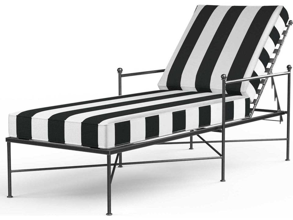 Provence Wrought Iron Adjustable Chaise Lounge in Century Pewter