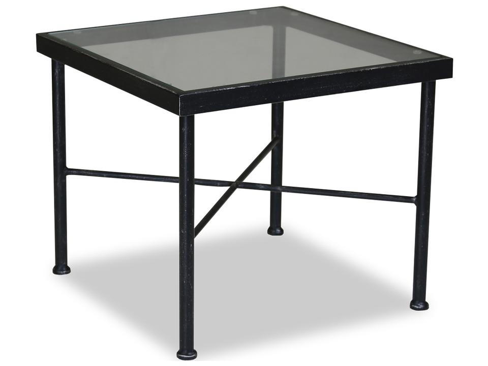 Provence Square End Table with Glass Top in Century Pewter