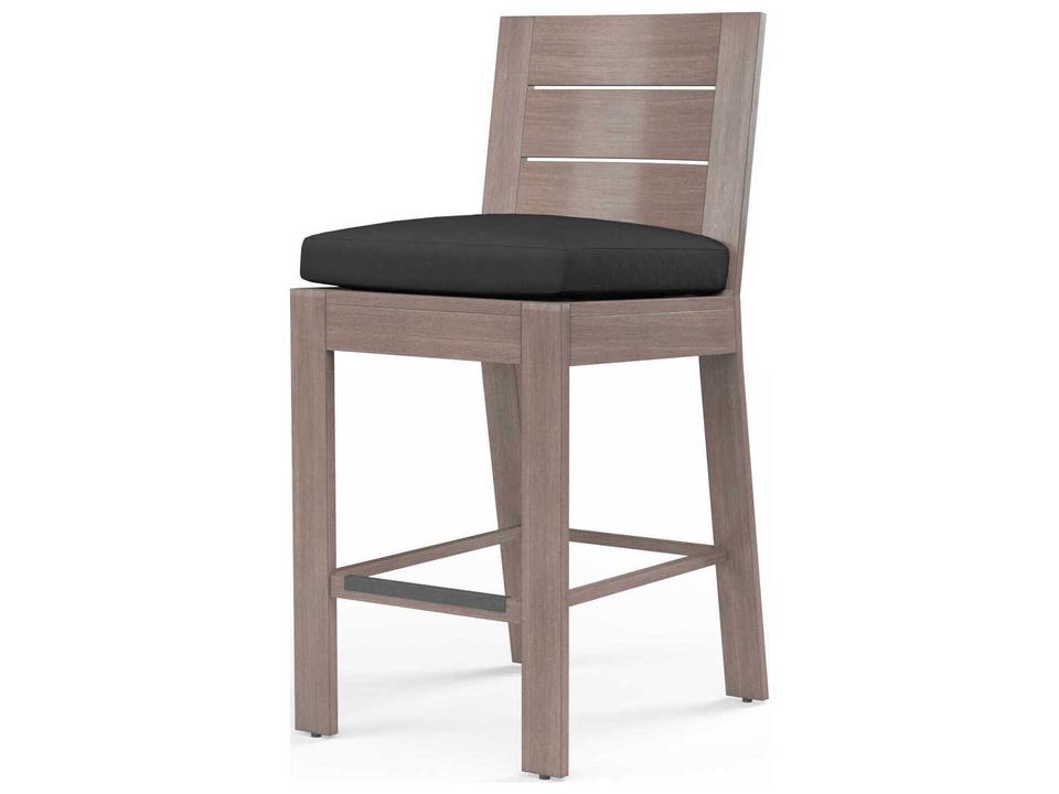 Laguna Aluminum Sunbrella Cushion Counter Stool in Driftwood