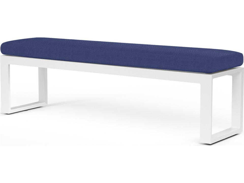 Newport Frosted White Aluminum Dining Bench