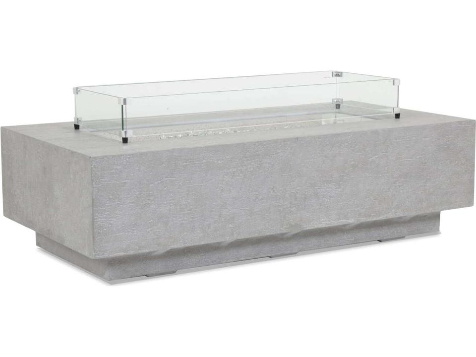 Gravelstone Rectangular Outdoor Fire Pit Table in Concrete