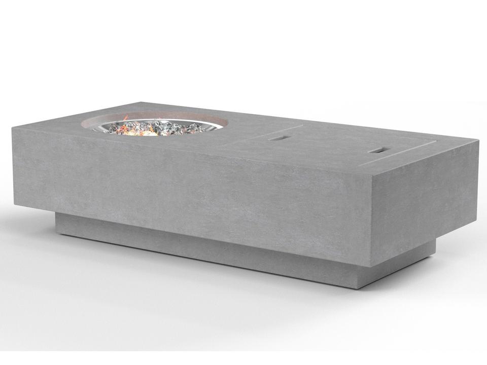 Gravelstone Rectangular Outdoor Fire Table in Concrete Finish