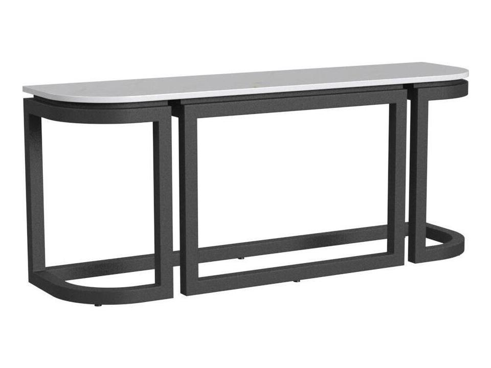 Malibu Rectangular Console Table with Sintered Stone Top