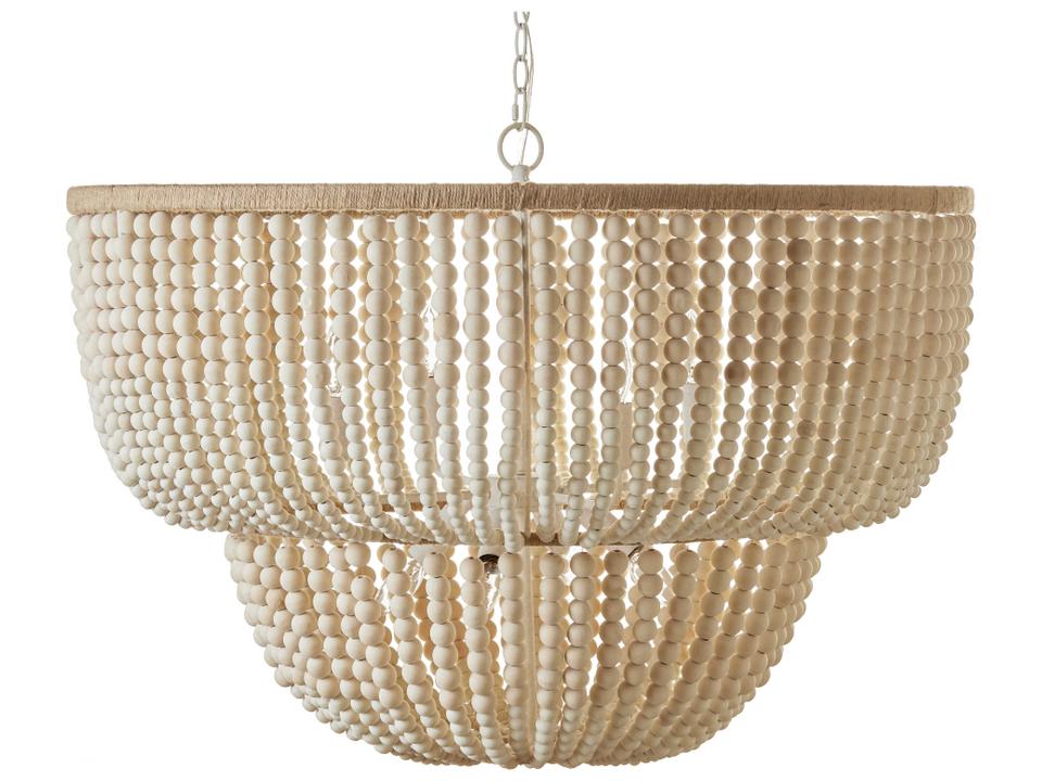 Belem 8-Light Traditional Iron Pendant Light in Hand Painted Cream
