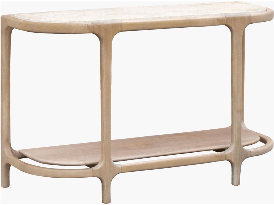 Eve Mid-Century Modern Console Table with Marble Top and Oak Base 42 Inches