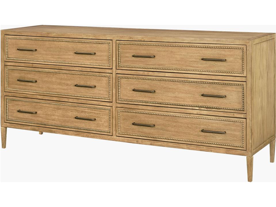 Becki Owens Hermosa 6-Drawer Double Dresser in Brown Oak Veneer