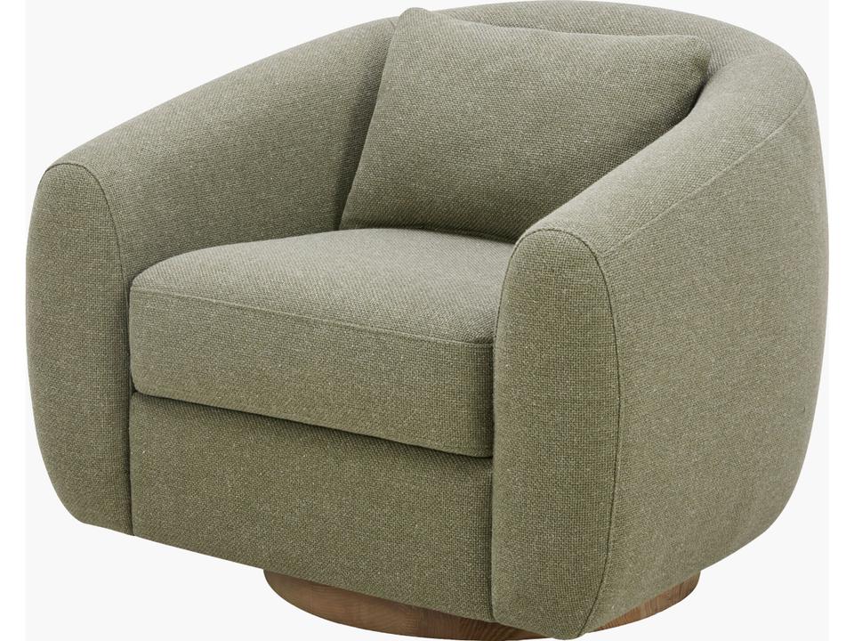 Loma Swivel Chair in Grass Green Polyester Rayon Blend