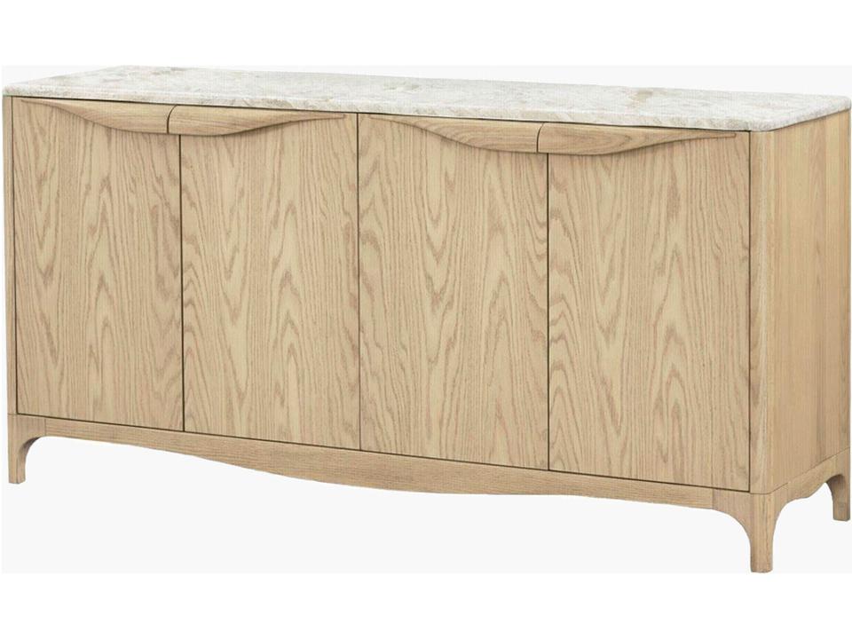 Mollie Sideboard with Marble Top and Oak Veneer in Natural
