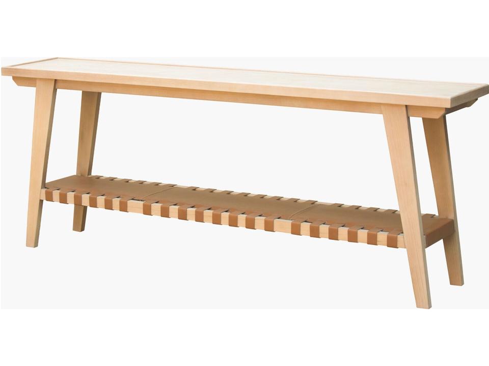 Taft Console Table Hemlock and Leather Mid-Century Modern