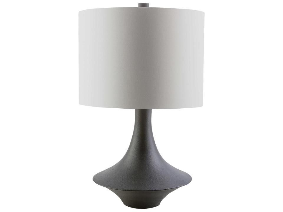 Bryant Modern Table Lamp in Black Plaster with White Shade