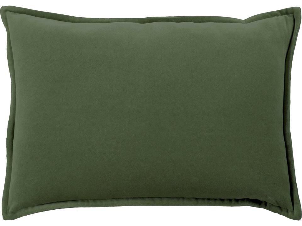 Cotton Velvet Accent Pillow in Medium Green