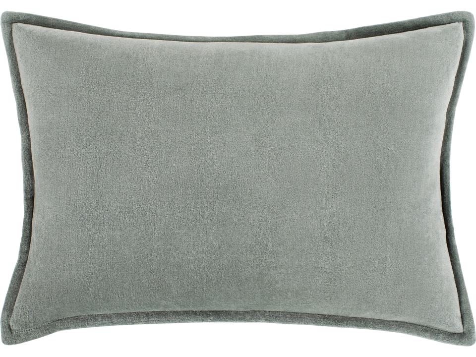 Cotton Velvet Lumbar Decorative Pillow 100 Percent Cotton Sage Green