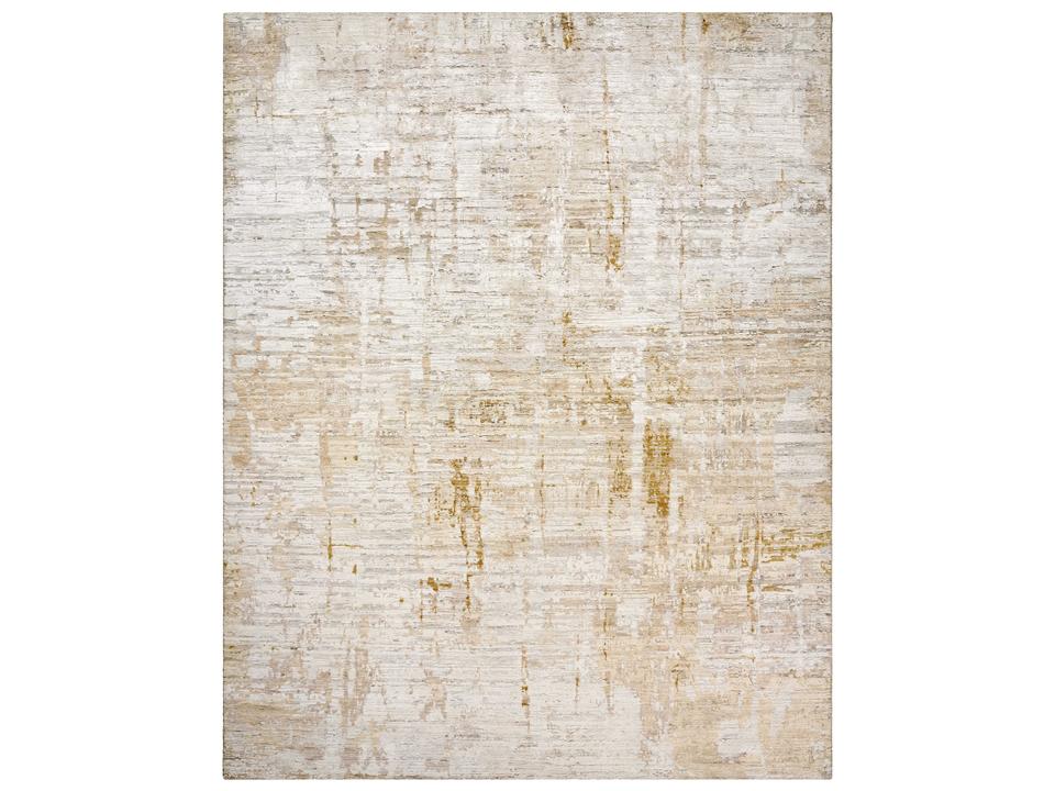 Dawn Hand-Knotted Wool and Silk Rug in Mid-Century Modern Style