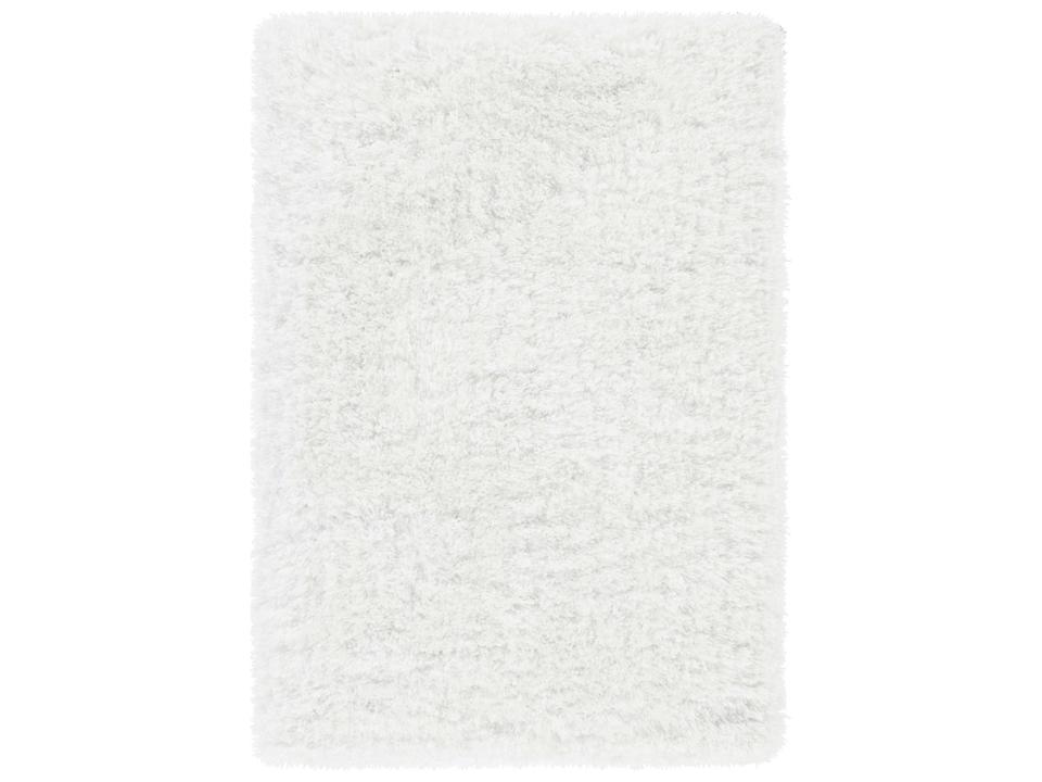 Grizzly Plush Pile Polyester Area Rug in White