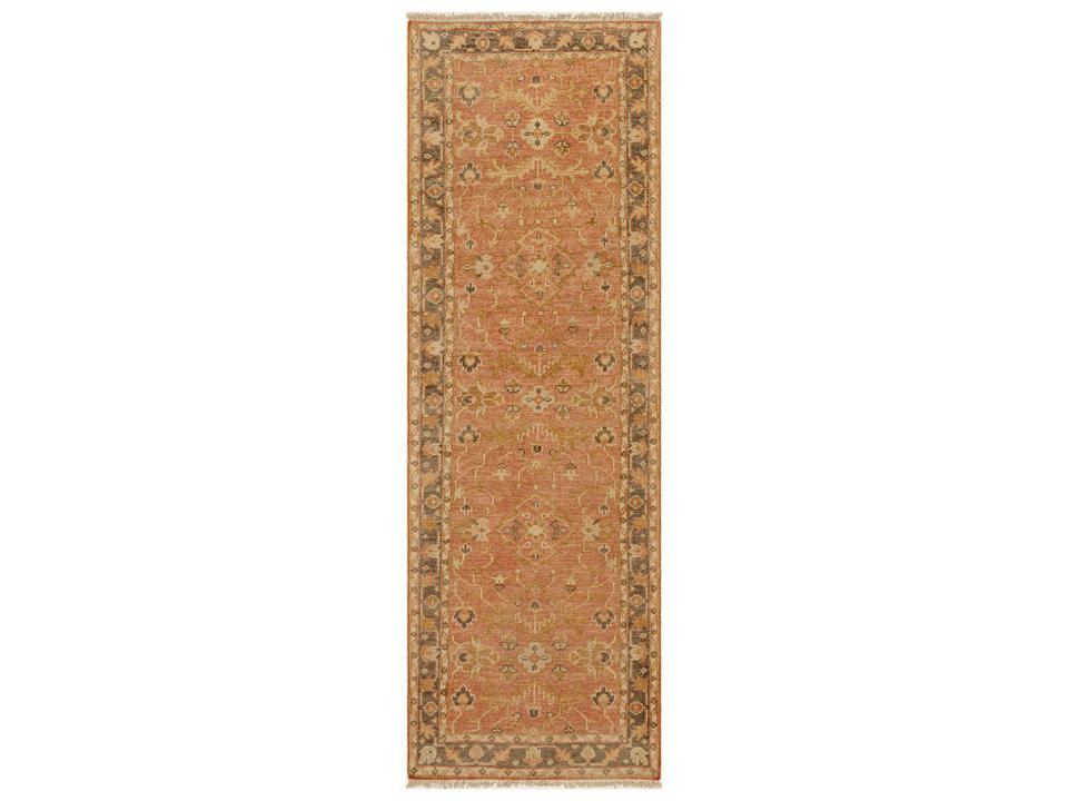Hillcrest Hand Knotted Traditional Wool Area Rug Runner in Brown