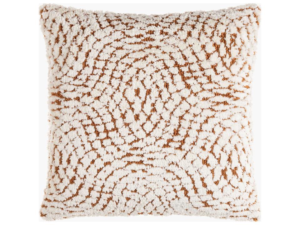 Kabela Knitted Square Pillow Cover in Brown Wheat Ivory