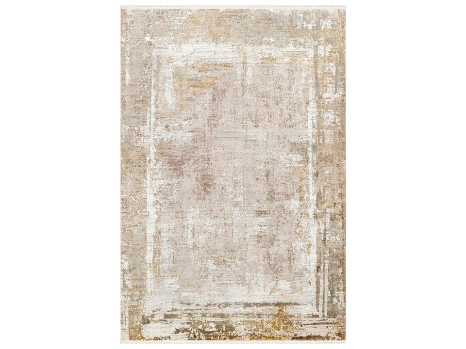 Solar Abstract Machine Woven Area Rug with Fringe