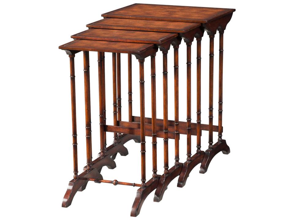 Essential Rectangular Leather Buffalo Brown Walnut End Table