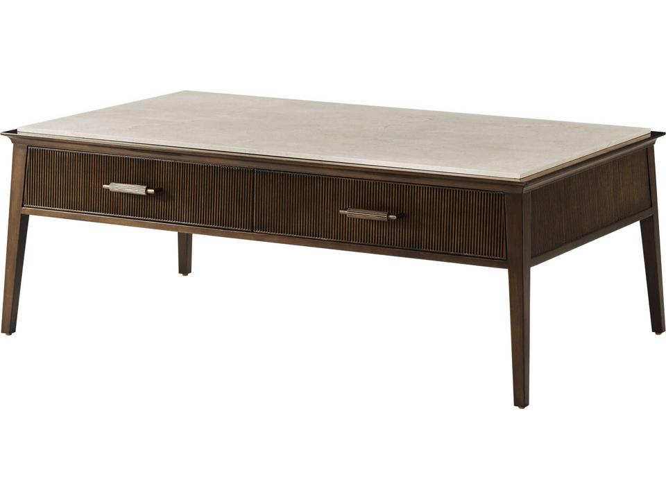 Theodore Alexander Balboa Round Coffee Table — Coastal Grey Wood