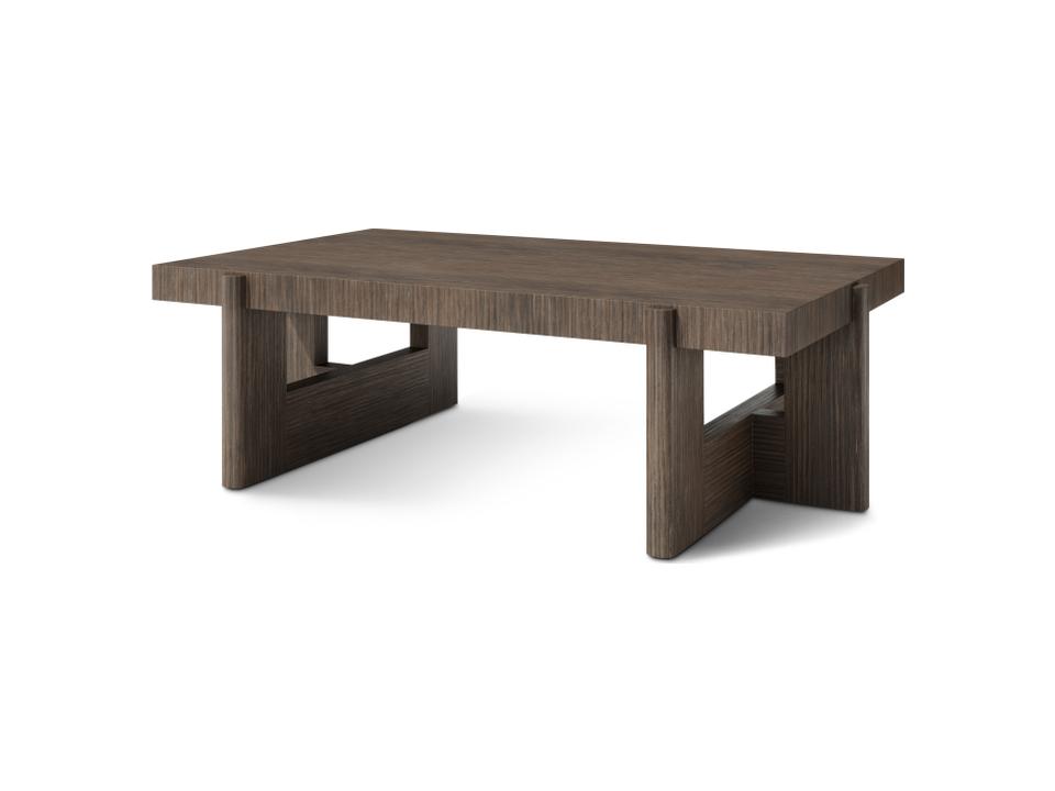Theodore Alexander Balboa Round Coffee Table — Coastal Grey Wood