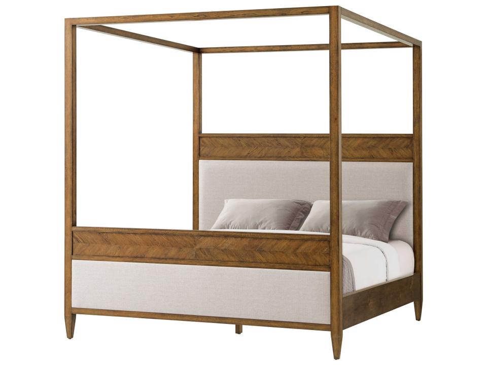 Nova King Canopy Bed in Dusk Oak