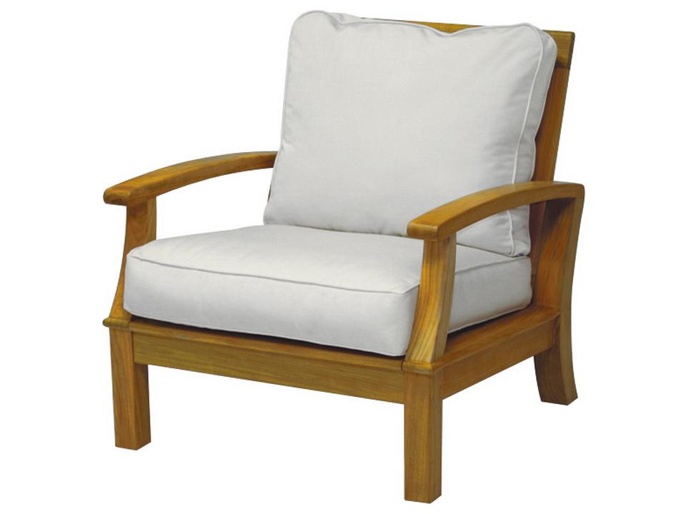 Monterey Teak Deep Seating Armchair with Water Resistant Cushions