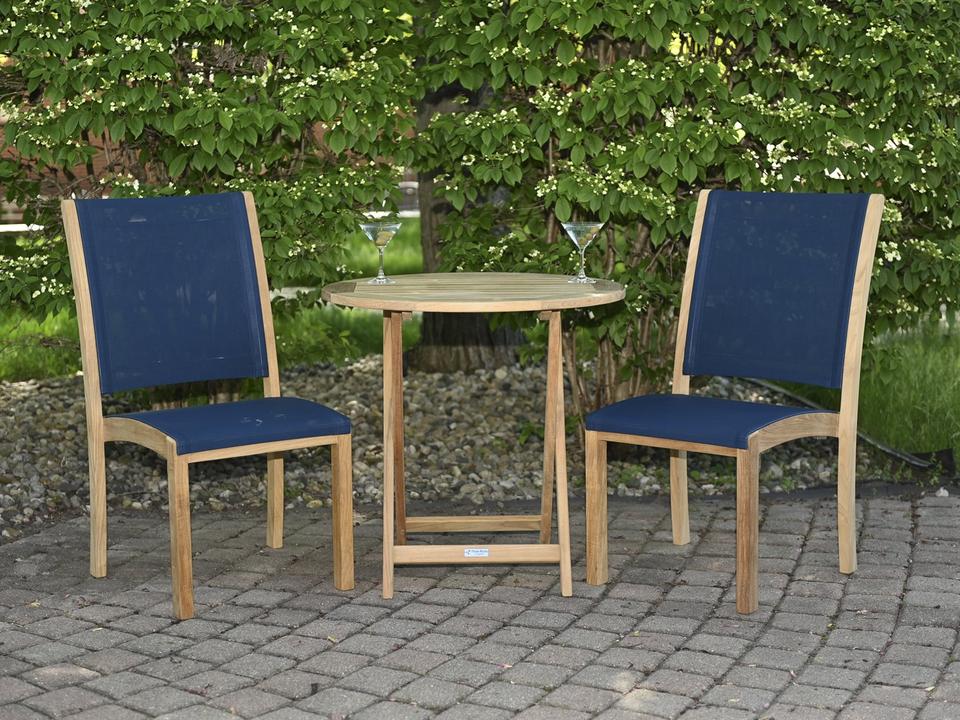 Riviera Sling Natural Teak Bistro Set