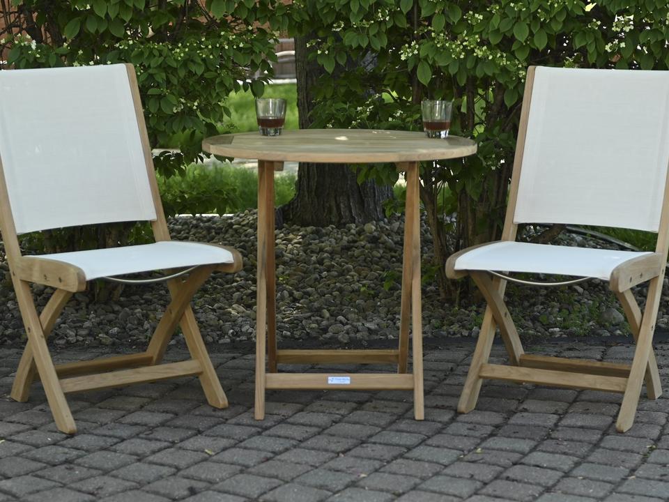 Riviera Sling Natural Teak Bistro Set