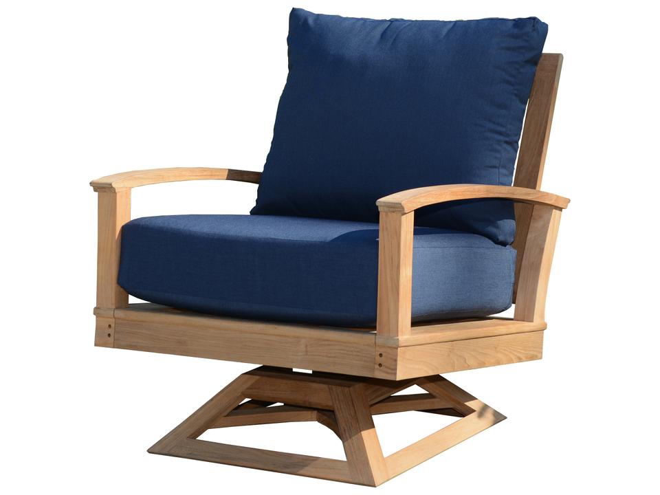 St Lucia Teak Deep Seating Swivel Rocker Outdoor Lounge Chair