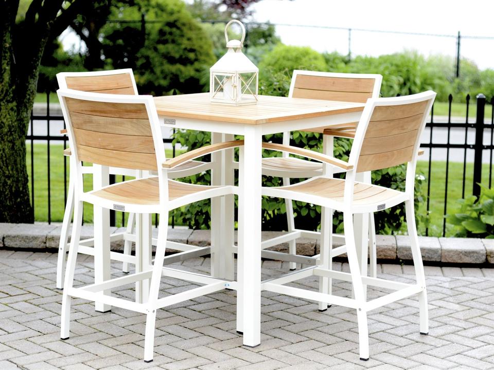 SoHo Aluminum Teak Counter Set