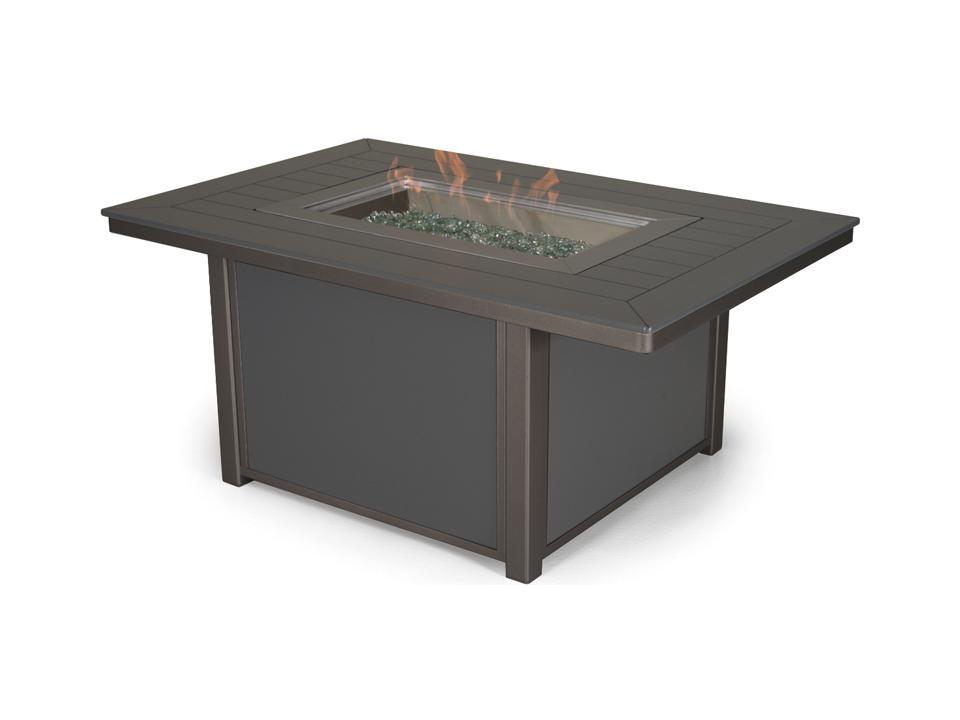 MGP Aluminum Rectangular Outdoor Fire Pit Table