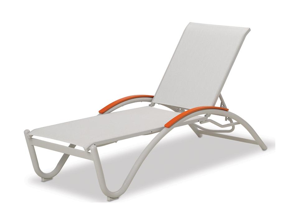 Helios Contract Four-Position Aluminum Sling Chaise Lounge