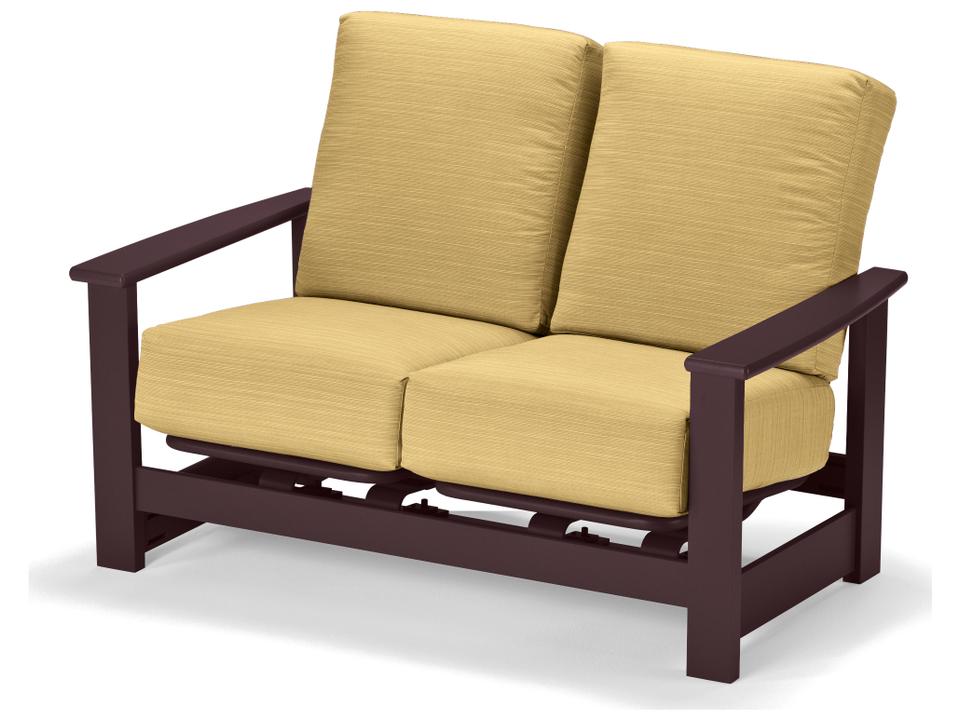 Leeward Hidden Motion Loveseat with Polymer Arms