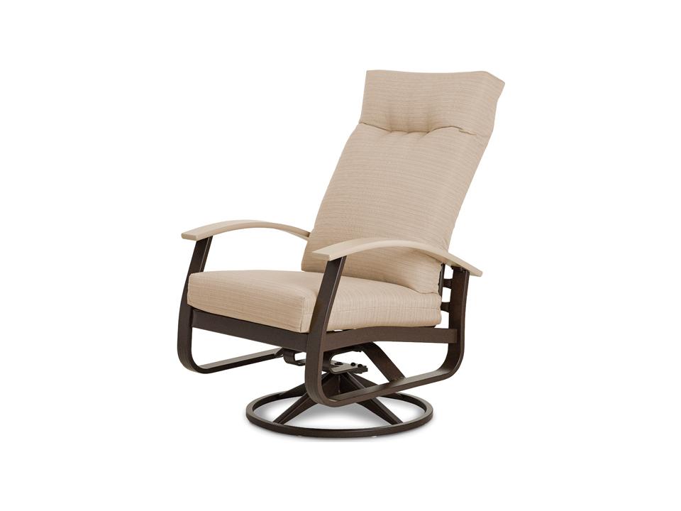 Belle Isle Cushion Aluminum Supreme Swivel Rocker Patio Dining Arm Chair with MGP Arms