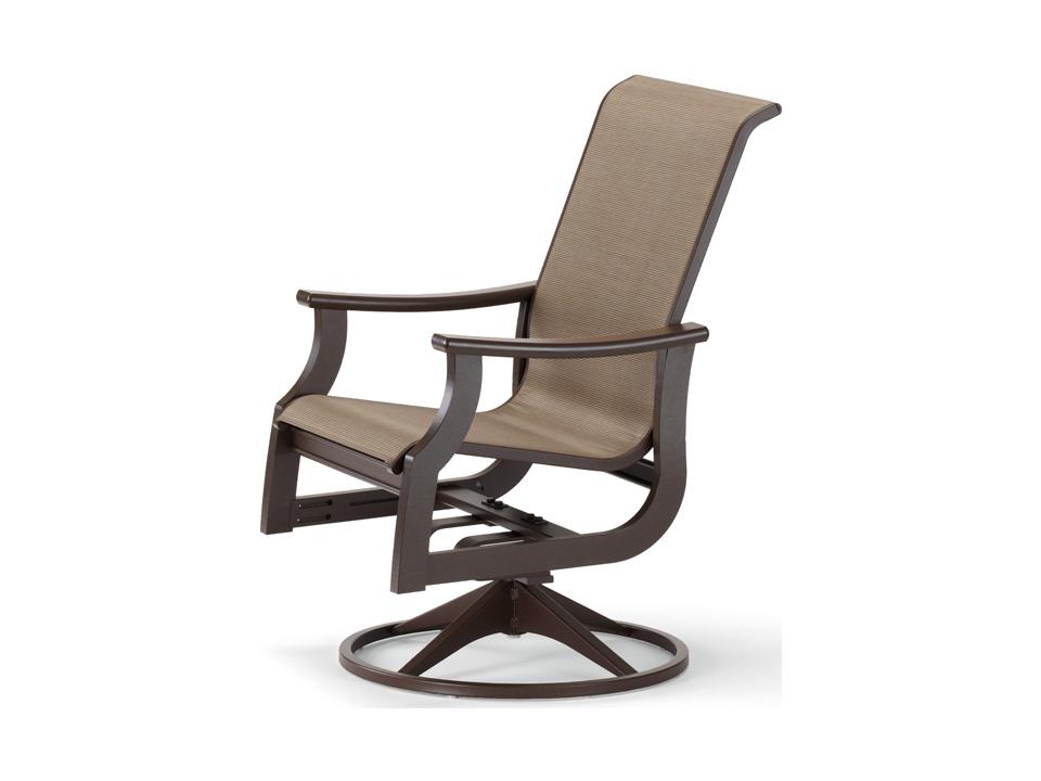 St Catherine Marine Grade Polymer Sling Swivel Rocker Dining Arm Chair