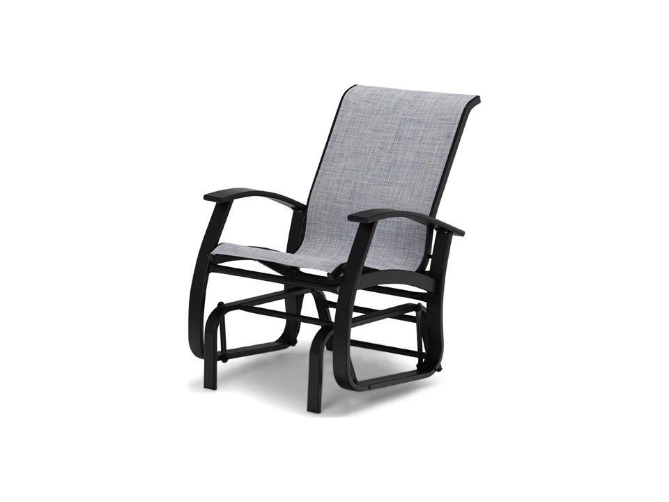 Belle Isle Sling Glider Lounge Chair in Powder Coated Aluminum and Marine Grade Polymer