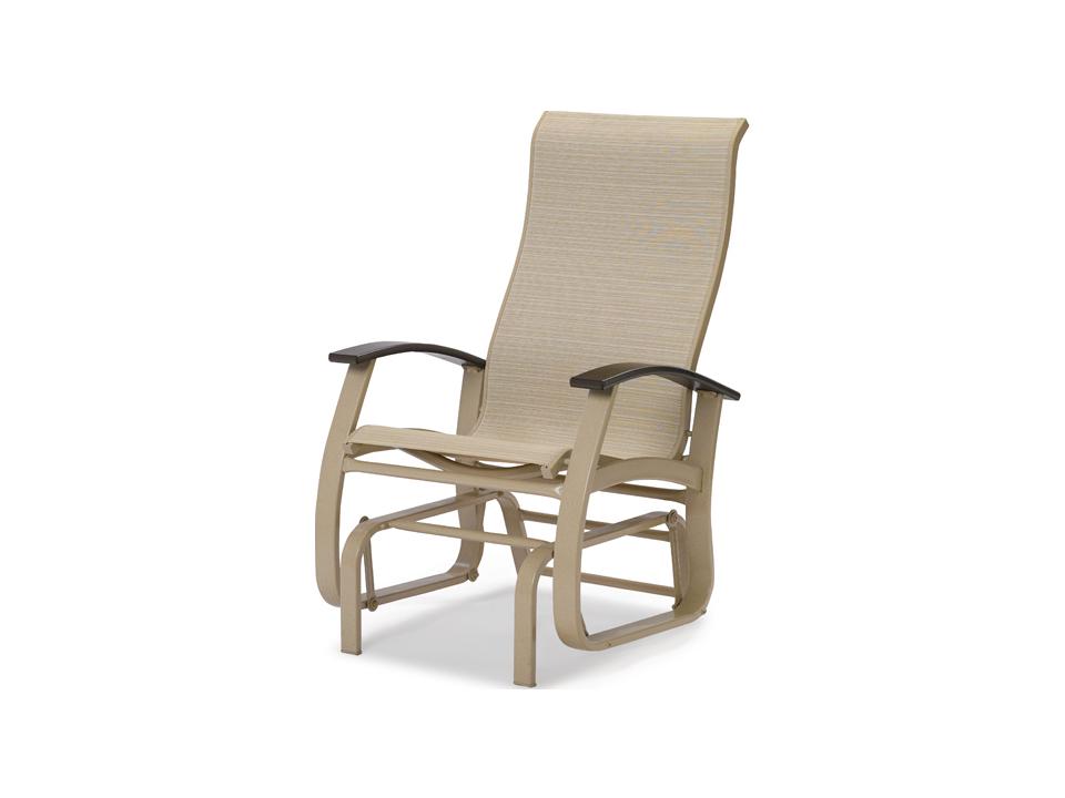 Belle Isle Sling Single Seat Glider in Aluminum and Polymer Accents