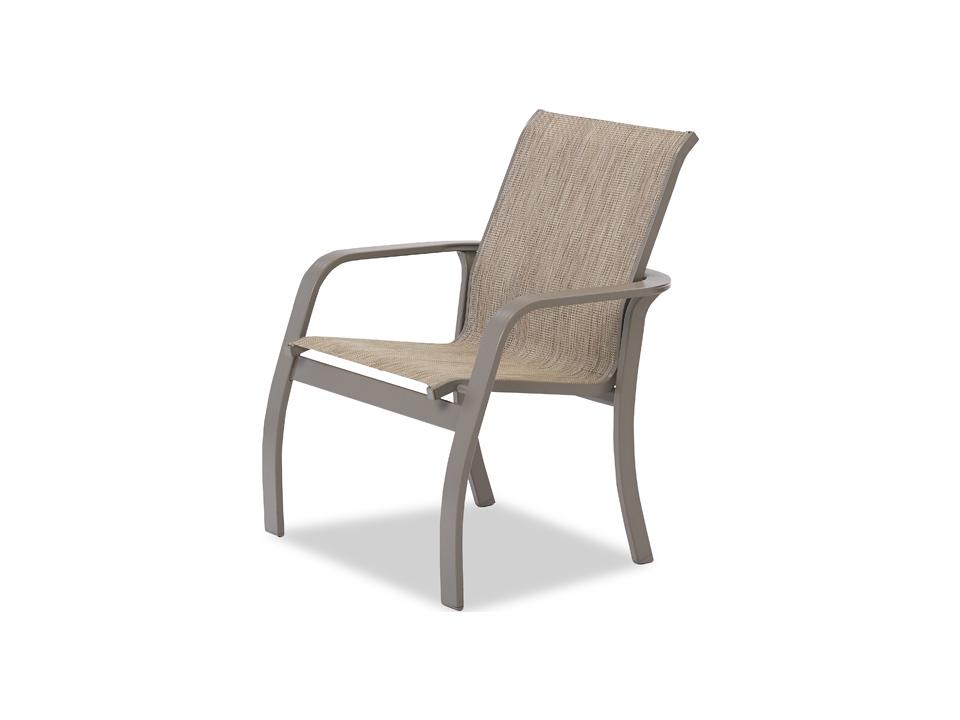 Telescope Casual Kendall Sling Aluminum Stackable Dining Arm Chair