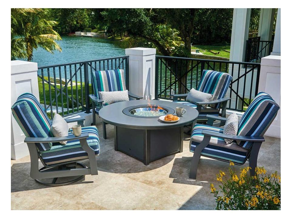 St. Catherine Marine Grade Polymer Cushion Fire Pit Lounge Set