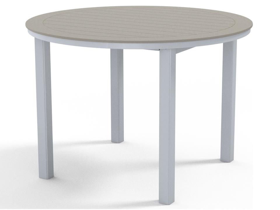 Marine Grade Polymer Round Patio Counter Height Table with Umbrella Hole
