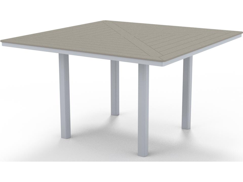 Marine Grade Polymer Square Outdoor Patio Counter Height Table with Umbrella Hole