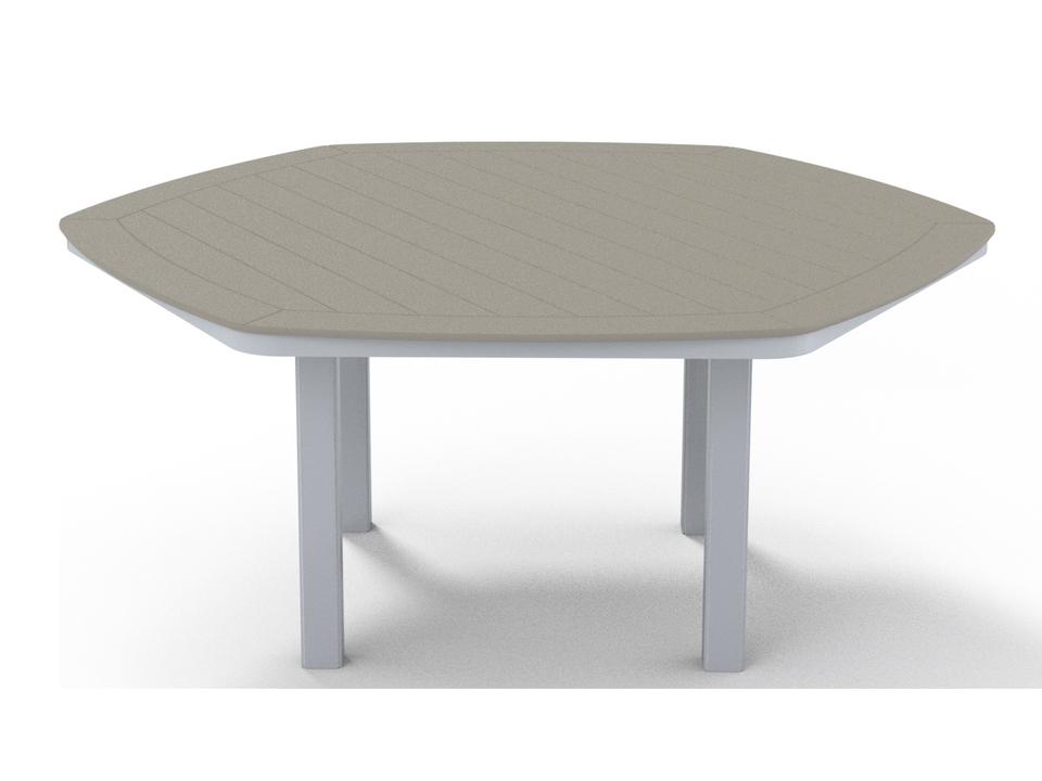 Marine Grade Polymer Hexagon Patio Dining Table with Umbrella Hole