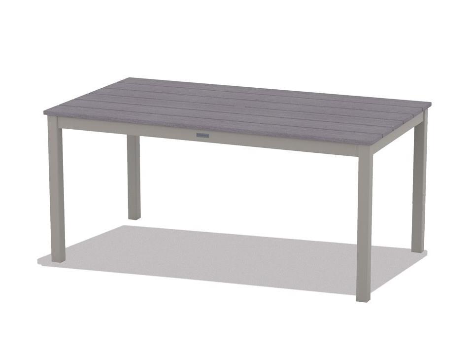 Marine Grade Polymer Rectangular Outdoor Dining Table with Umbrella Hole